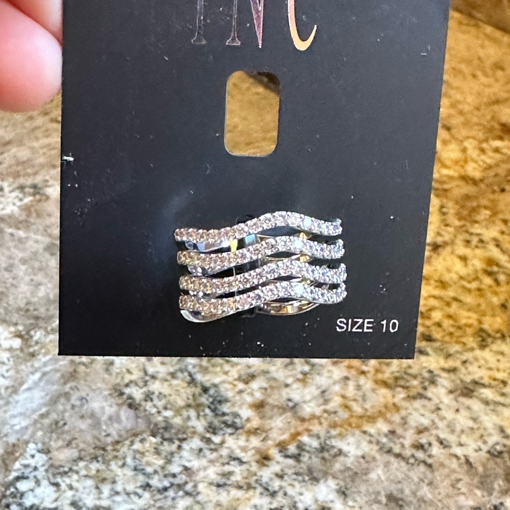 INC Silver Stackable CZ Rings - Picture 7 of 10